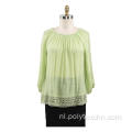 Damesblouse met 3/4 mouwen kanten afwerking